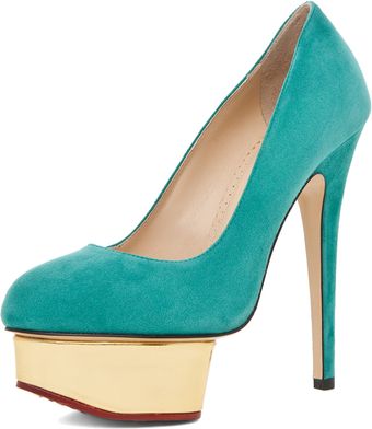 Charlotte Olympia Dolly Signature Court Island Platform in Green - Lyst