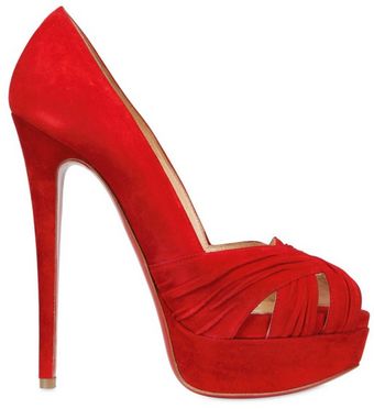 Christian Louboutin 150mm Aborina Suede Open Toe Pumps - Lyst