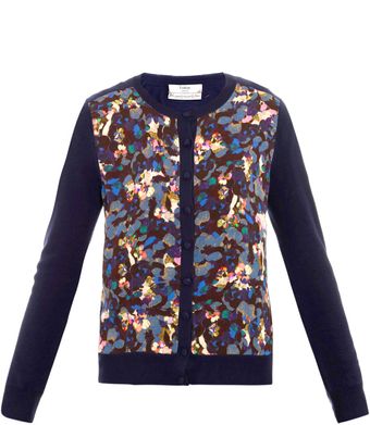 Erdem Una Milan Print Cardigan - Lyst