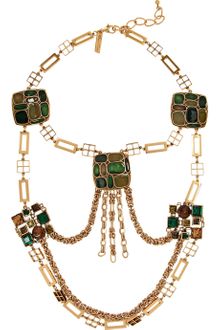 Oscar de la Renta Swarovski Crystal and Enamel Necklace - Lyst