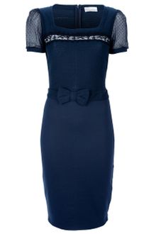 RED Valentino Fitted Lace Detail Dress - Lyst