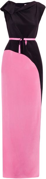 Roksanda Ilincic Hamlin Tricolor Silk Dress - Lyst