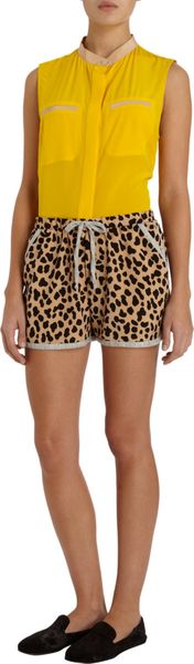 Sea Contrast Trim Leopard Shorts - Lyst