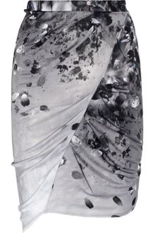 Aminaka Wilmont Printed Draped Satinjersey Skirt - Lyst