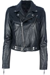 Blk Dnm Leather Biker Jacket