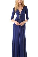 Issa V Neck Long Sleeve Gown