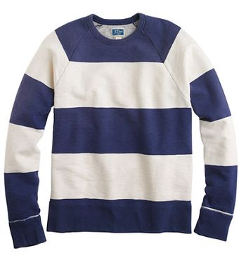 J.Crew Sunwashed Fleece Sweatshirt in Stripe - Lyst