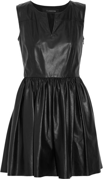 Thakoon Leather Mini Dress - Lyst