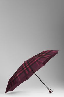 Burberry Check Folding Umbrella - Lyst
