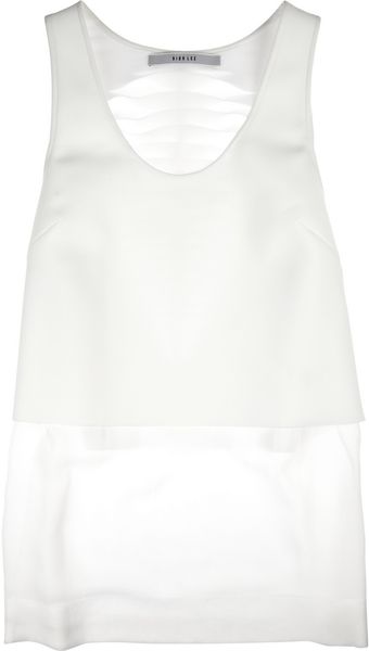 Dion Lee Lasercut Neoprene and Silkgeorgette Tank - Lyst