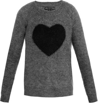 Elizabeth And James Heart Intarsiaknit Sweater - Lyst