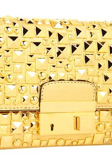 Michael Kors Gia Studded Clutch with Lock - Lyst