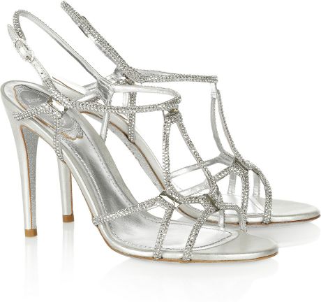 rene caovilla silver sandals