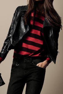Burberry Brit Leather Biker Jacket - Lyst