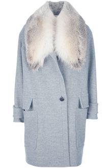 Emilio Pucci Fox Fur Collar Coat - Lyst