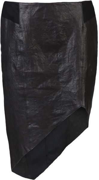 Helmut Lang Leather Skirt - Lyst