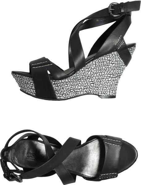 Belle By Sigerson Morrison Wedge in Black - Lyst
