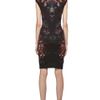 Alexander Mcqueen Cap Sleeve Floral Pencil Dress in Black in Floral (black) - Lyst