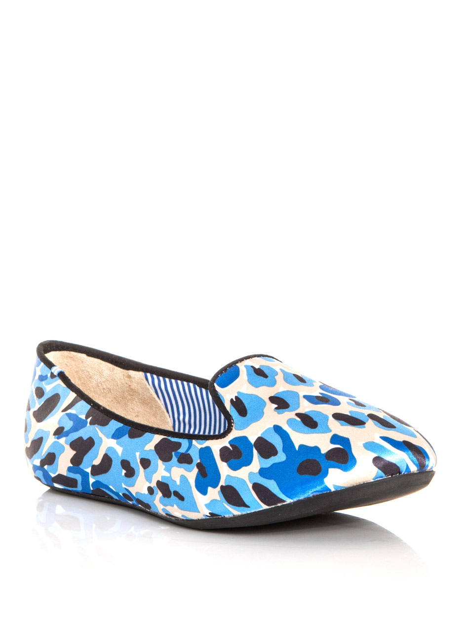 Charles Philip Shanghai Butterfly Print Satin Slippers in