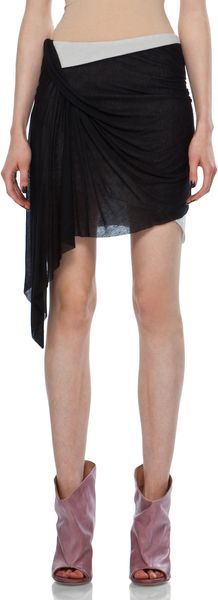 Helmut Lang Slack Jersey Skirt in Black - Lyst