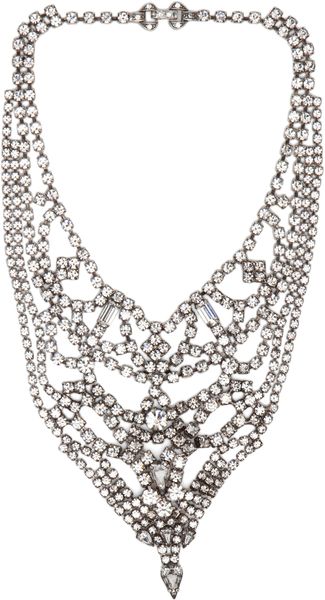 Tom Binns Triangle Crystal Necklace in White - Lyst