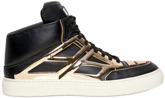 Alejandro Ingelmo Gold Mirror Leather High Top Sneakers - Lyst