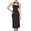 Alexander Mcqueen Swarovski Leaf Viscose Crepe Dress in Black - Lyst