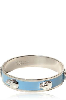 Alexander McQueen Enamel and Brass 3d Skull Bracelet - Lyst