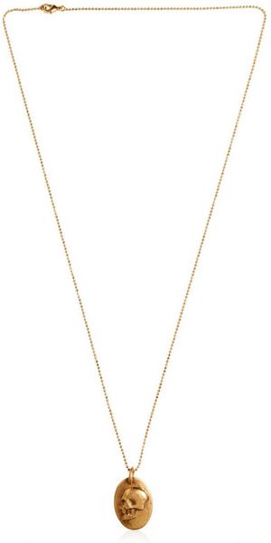 Alexander McQueen Skull Pendant Necklace - Lyst