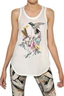 Alexander McQueen Embroidered Cotton Jersey Tank Top - Lyst