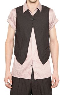 Ann Demeulemeester Reversible Herringbone Cotton Vest - Lyst