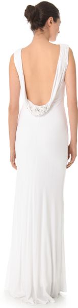 badgley mischka cowl back gown
