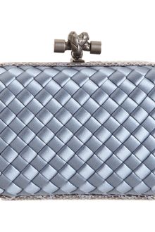 Bottega Veneta Knot Intrecciato Satinsnakeskin Clutch - Lyst