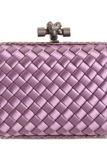 Bottega Veneta Knot Intrecciato Satinsnakeskin Clutch - Lyst