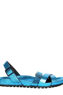 Burberry Prorsum Laminated Leather Sandals - Lyst