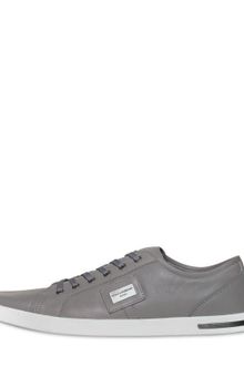 Dolce & Gabbana Uk Logo Plaque Leather Sneakers - Lyst