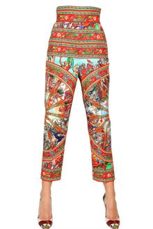 Dolce & Gabbana Stretch Cotton Drill Printed Trousers - Lyst