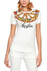 Dolce & Gabbana Sicilia Printed Cotton Jersey Tshirt