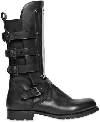 DSquared2 30mm Leather Boots with Metal Plaque - Lyst