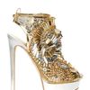 Dsquared2 150mm Laminated Leather Beaded Sandals in Gold - Lyst