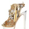 Dsquared2 150mm Laminated Leather Beaded Sandals in Gold - Lyst