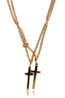 DSquared2 Double Croce Brass Necklace - Lyst