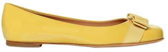 Ferragamo 10mm Varina Patent Calf Ballerina Flats - Lyst