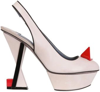 Heavy Machine 125mm Leather Geometric Sling Back Pumps - Lyst