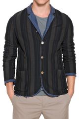 Iceberg Striped Cotton Knitted Blazer