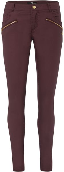 Jane Norman Coated Zip Skinny Jeans - Lyst