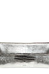 Jil Sander Printed Metallic Leather Envelop Clutch