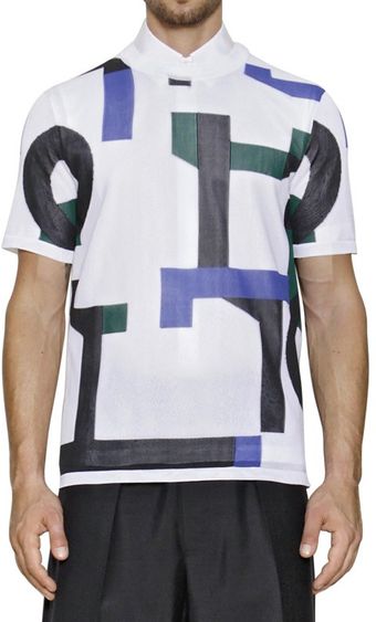 Jil Sander Geometric Print Nylon Mesh Tshirt - Lyst