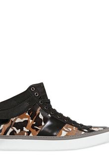 Jimmy Choo Camouflage Pony Skin High Top Sneakers - Lyst