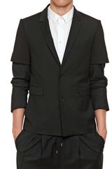 Kris Van Assche Wool Mohair Twill Cotton Jersey Jacket